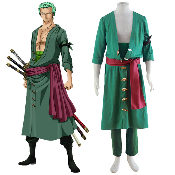 One Piece Roronoa Zoro Green Cosplay Costume