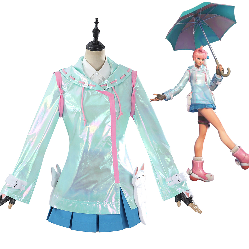 Overwatch 2 Kiriko Rainy Day Skin Raincoats Cosplay Costume