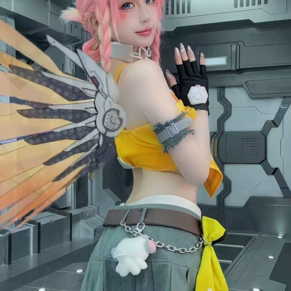 Overwatch 2 Mercy Angela Ziegler LE Sserafim Skin Cosplay Costume