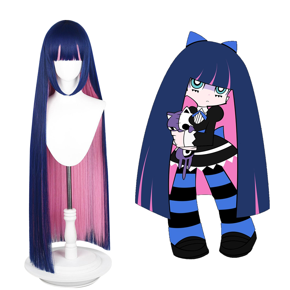 Panty and Stocking with Garterbelt Stocking Blue Pink Cosplay Wig