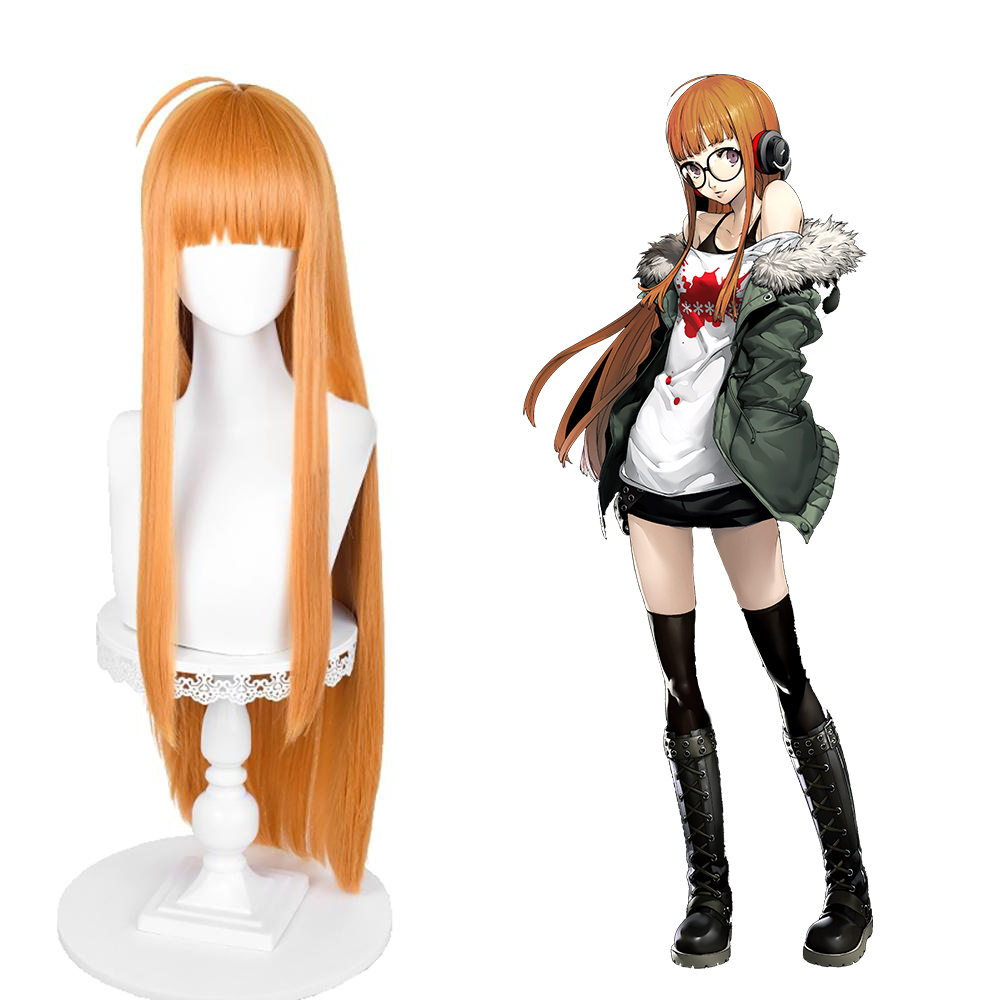 Persona5 The Phantom X P5 Futaba Sakura Orange Cosplay Wig