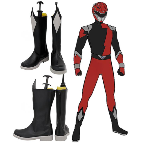 Power Rangers HyperForce HyperForce Red Black Shoes Cosplay Boots ...