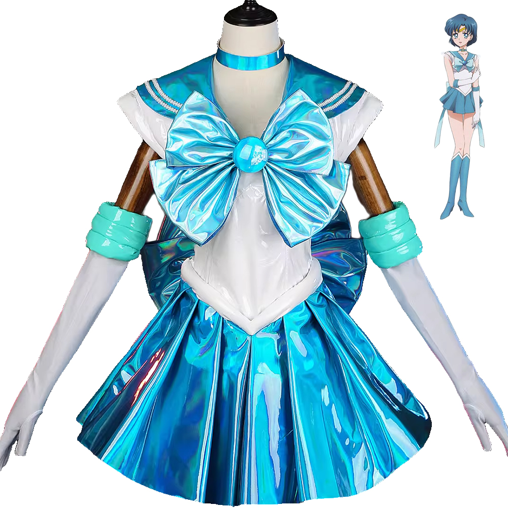 Sailor Moon 30th Anniversary Sailor Mercury Aqua Mist Cosplay Costume