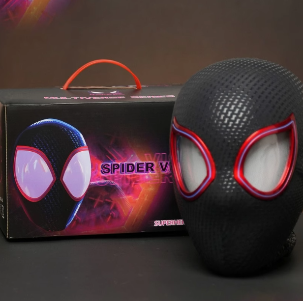 Spider-Man Manual Electric Headgear Eyes Movable Ultra Mask Halloween Cosplay Prop-Cosplay Instrumentality Project