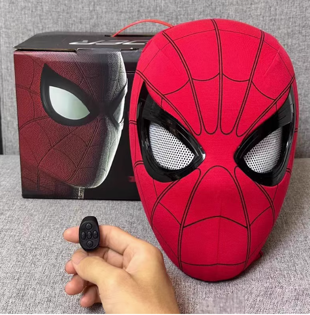 Spider-Man Manual Electric Headgear Eyes Movable Ultra Mask Halloween Cosplay Prop-Cosplay Instrumentality Project
