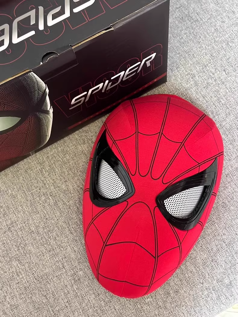 Spider-Man Manual Electric Headgear Eyes Movable Ultra Mask Halloween Cosplay Prop-Cosplay Instrumentality Project