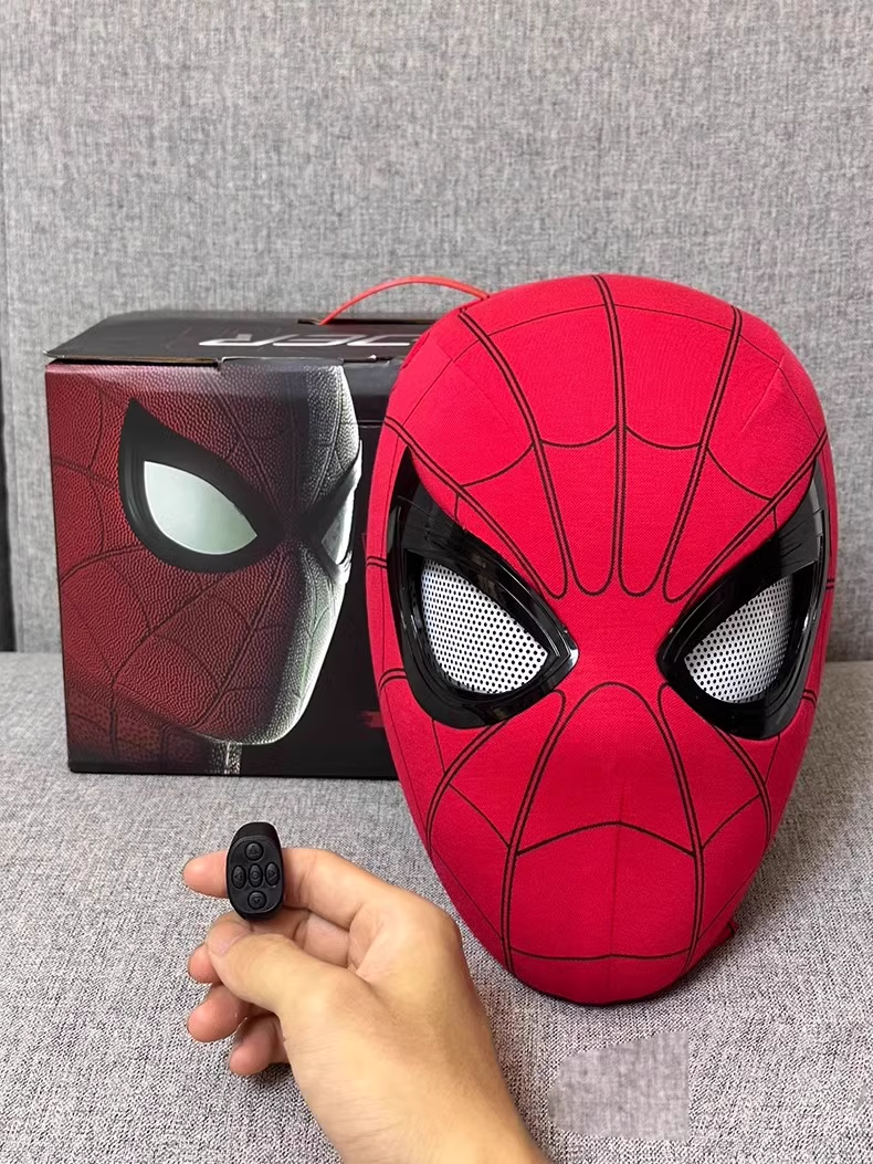 Spider-Man Manual Electric Headgear Eyes Movable Ultra Mask Halloween Cosplay Prop-Cosplay Instrumentality Project
