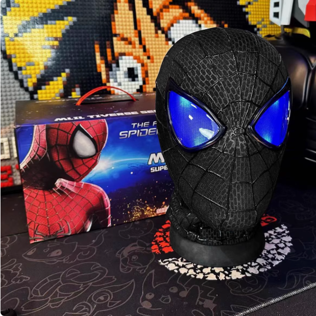 Spider-Man Manual Electric Headgear Eyes Movable Ultra Mask Halloween Cosplay Prop-Cosplay Instrumentality Project