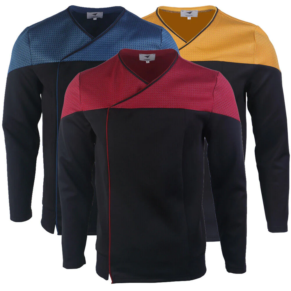 Star Trek Picard 3 Command Red Uniform Cosplay Starfleet Gold Blue Top Shirts Costume
