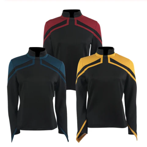 Star Trek Picard JL Uniform Female Red Gold Blue Top Shirt Cosplay Costume