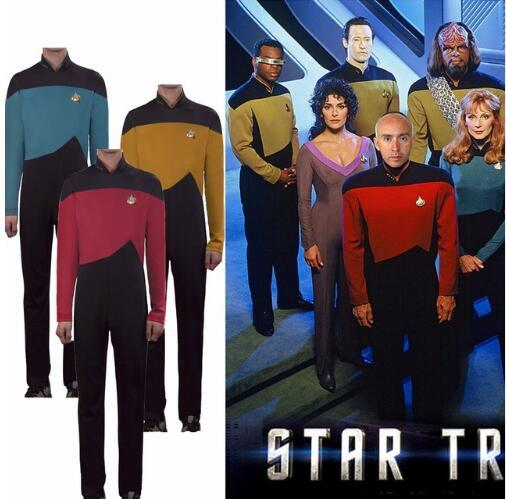 Star Trek TNG The Next Generation Jumpsuit Uniform Costume Yellow/Blue/Red