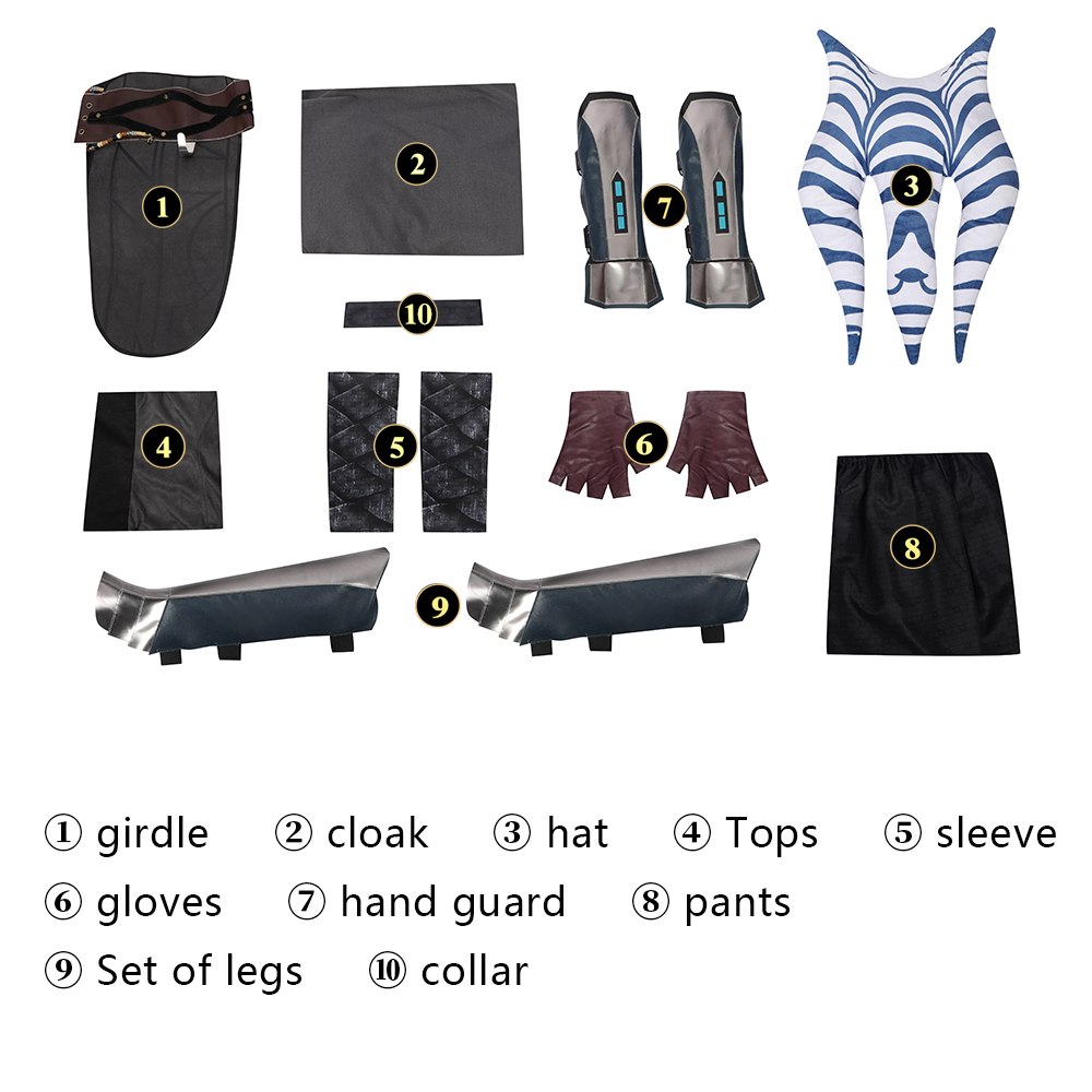 Star Wars The Mandalorian Ahsoka Tano Cosplay Costume