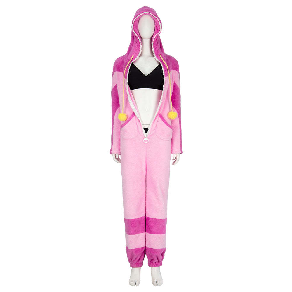 Street Fighter VI 6 Juri Skin Cosplay Costume Plush Onesie Pajama and Bra Set Kawaii Homewear-Cosplay Instrumentality Project