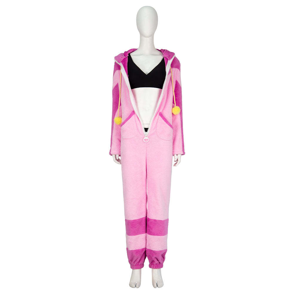 Street Fighter VI 6 Juri Skin Cosplay Costume Plush Onesie Pajama and Bra Set Kawaii Homewear-Cosplay Instrumentality Project