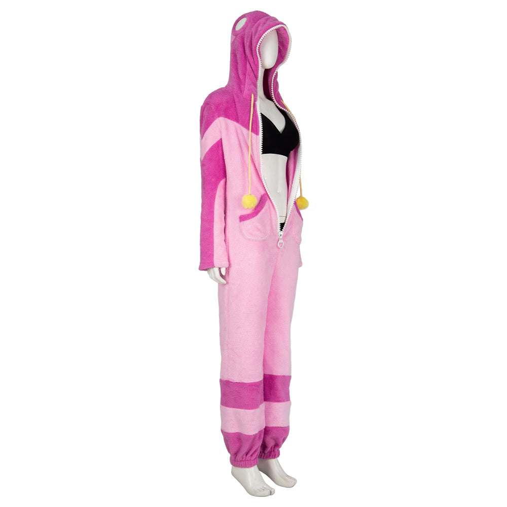 Street Fighter VI 6 Juri Skin Cosplay Costume Plush Onesie Pajama and Bra Set Kawaii Homewear-Cosplay Instrumentality Project