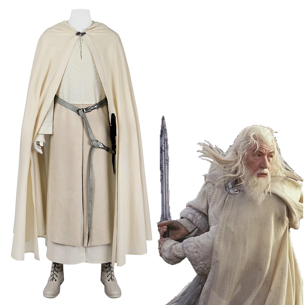 TLOR The Lord of the Rings: The Fellowship of the Ring Gandalf the white Cosplay Costume