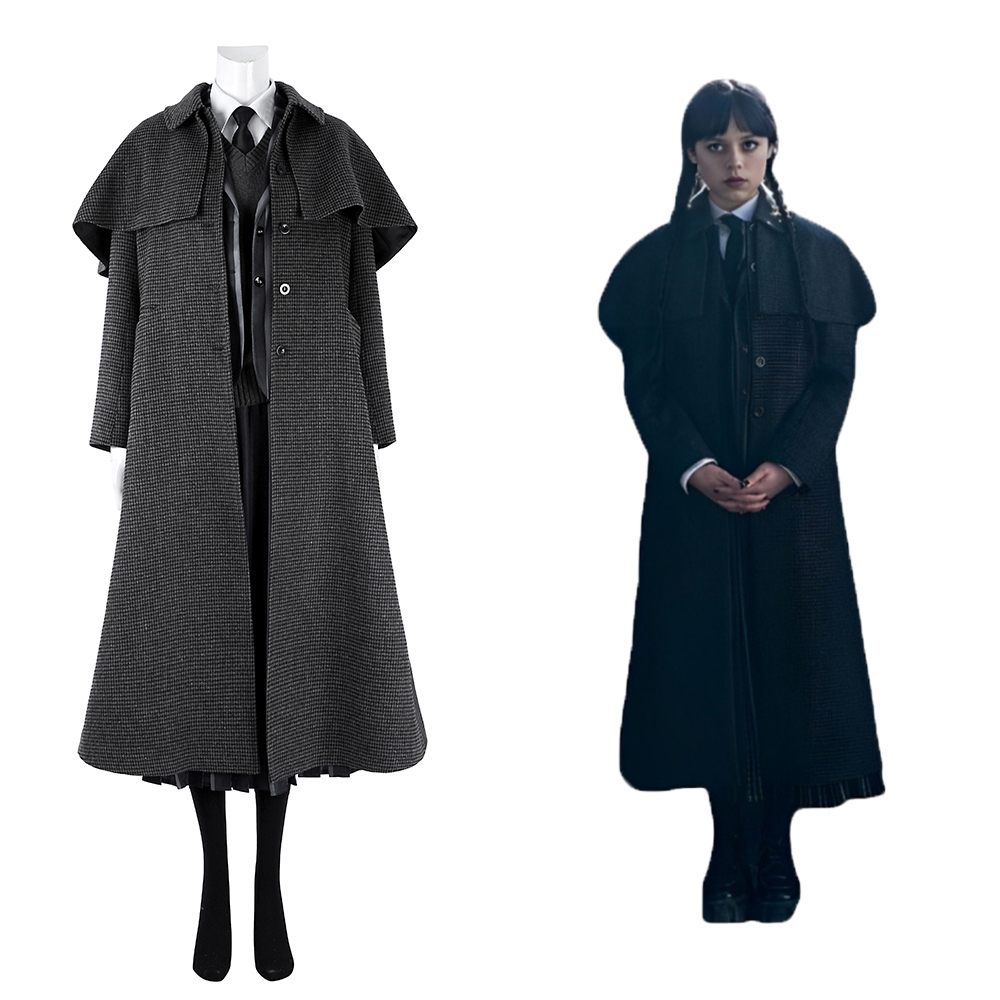 The Addams Family Wednesday Coat Addams Nevermore Academy uniform Cosplay Costume