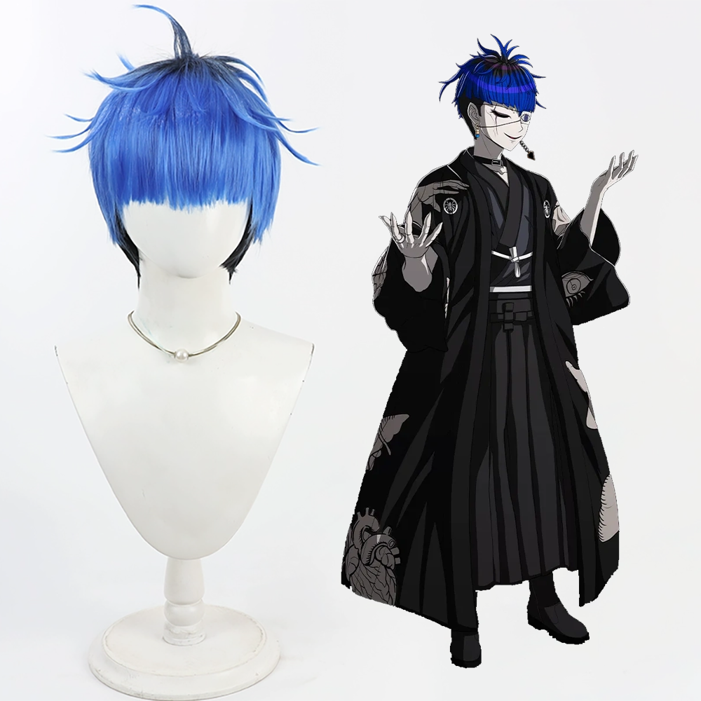 The Hundred Line Last Defense Academy Yugamu Omokage Blue Cosplay Wig