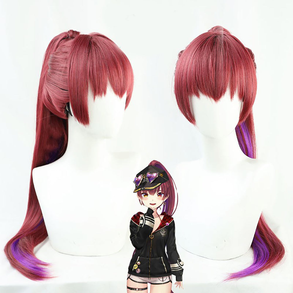 Virtual YouTuber Hololive Houshou Marin Purple Cosplay Wig