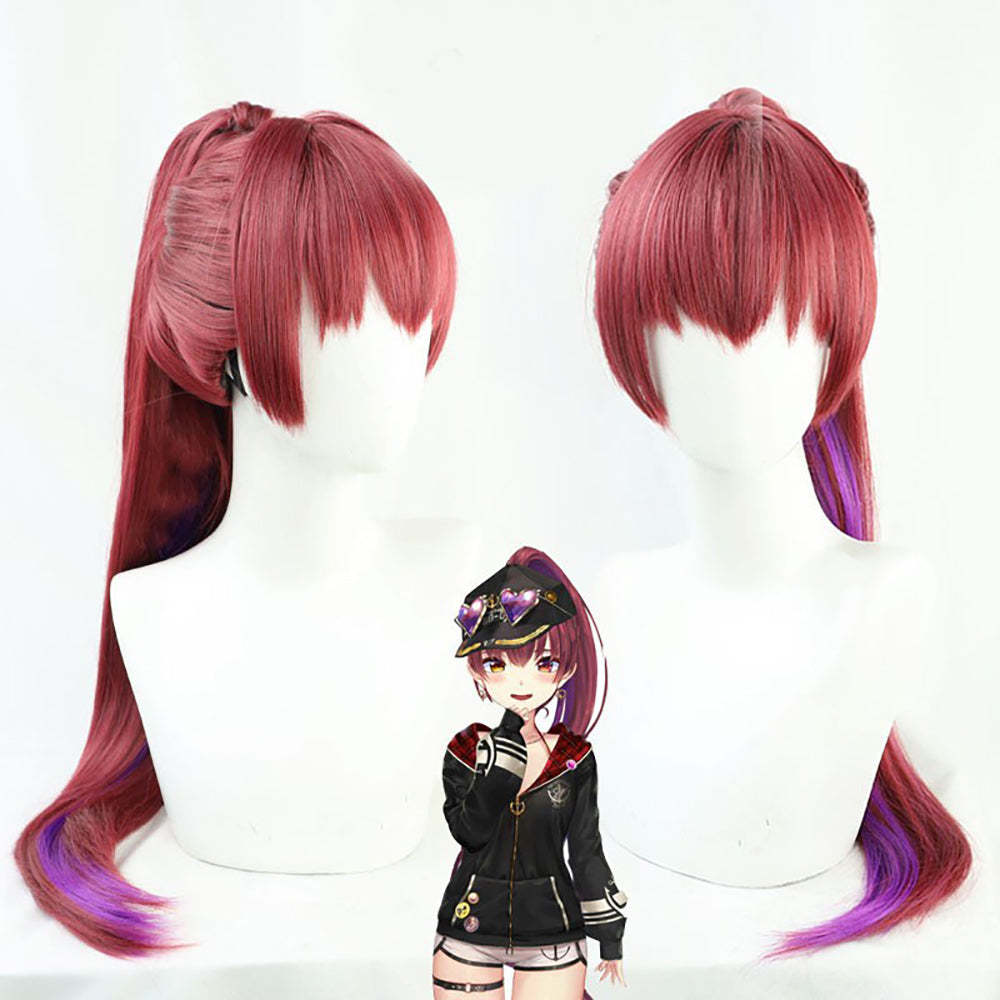 Virtual YouTuber Hololive Houshou Marin Purple Cosplay Wig