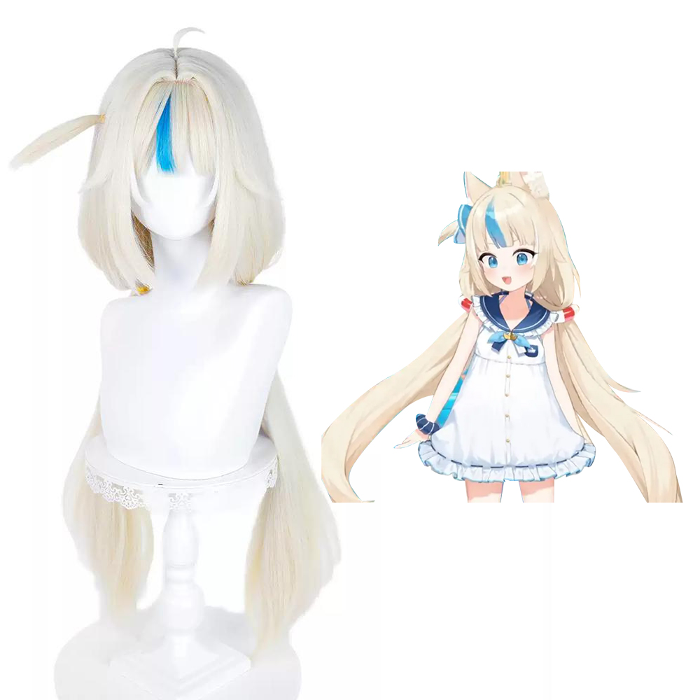 Virtual YouTuber Sameko Saba White Cosplay Wig