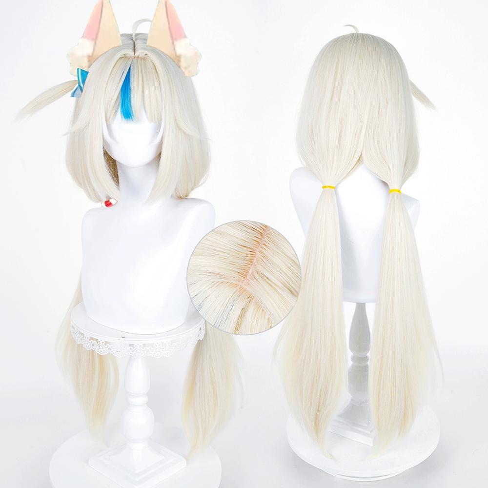 Virtual YouTuber Sameko Saba White Cosplay Wig