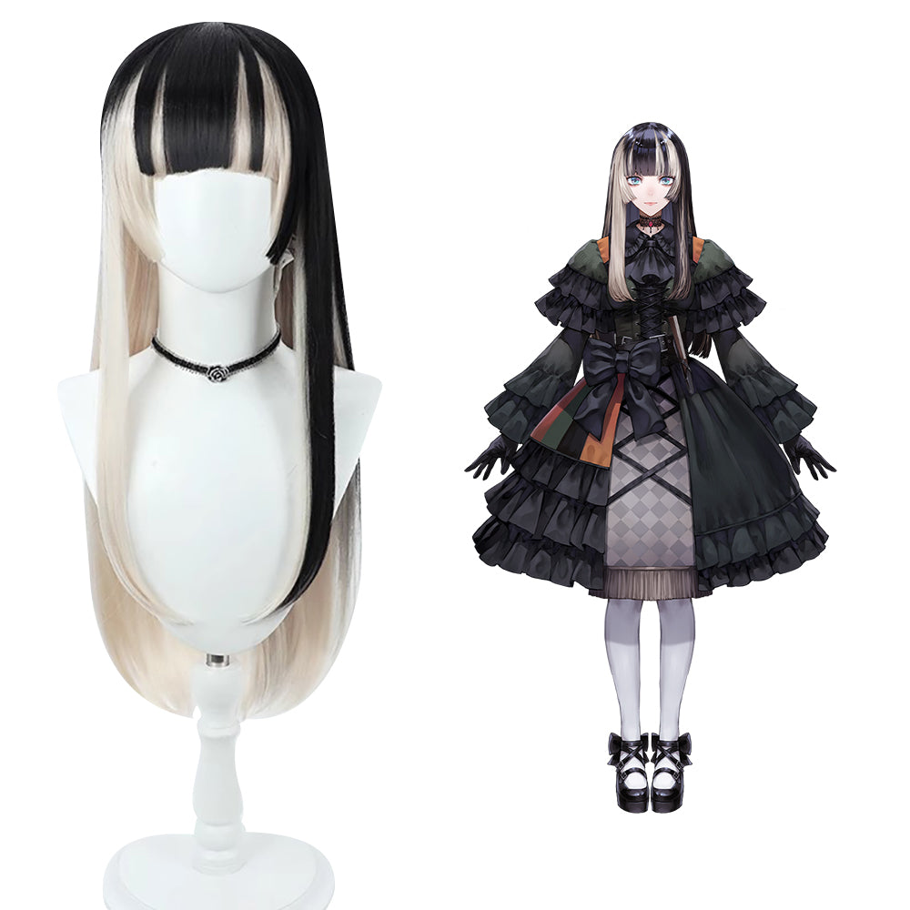 Virtual YouTuber Hololive Juufuutei Raden Black White Cosplay Wig-Cosplay Instrumentality Project