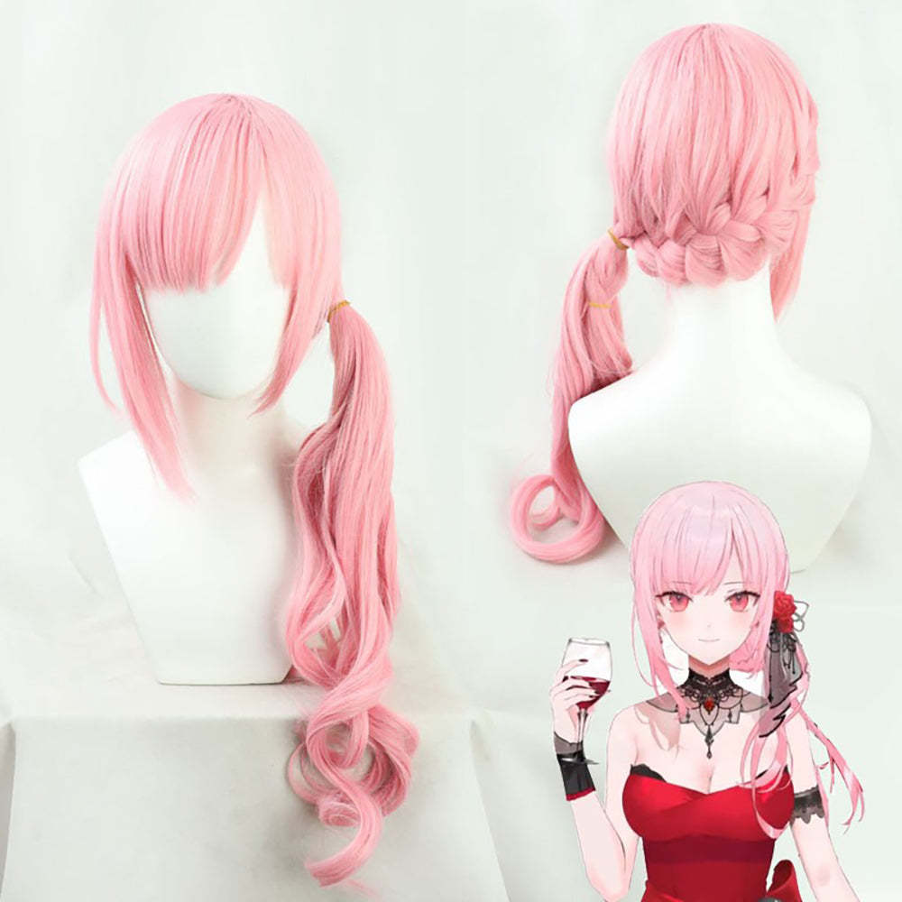 Virtual YouTuber Hololive Mori Calliope Pink Cosplay Wig