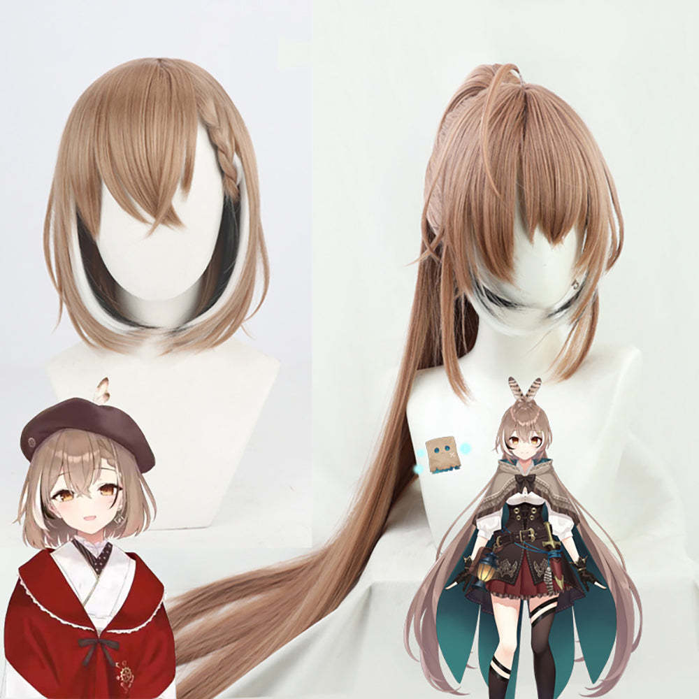 Virtual YouTuber Hololive Nanashi Mumei Brown Cosplay Wig