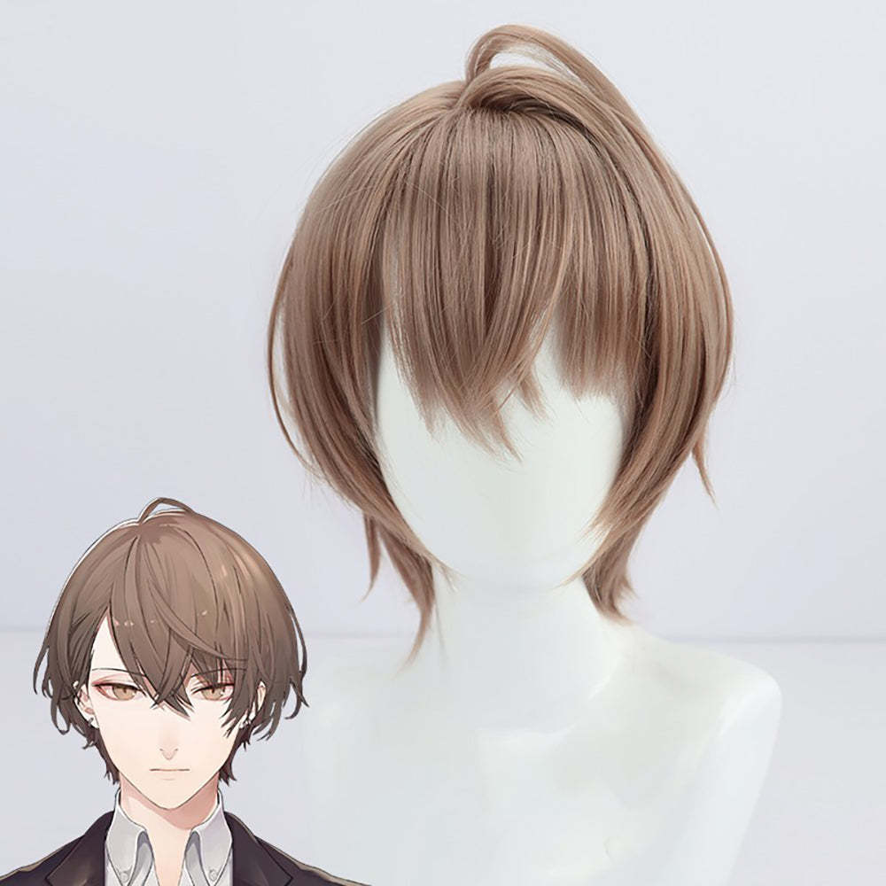 Virtual YouTuber NIJISANJI Kagami Hayato Brown Cosplay Wig
