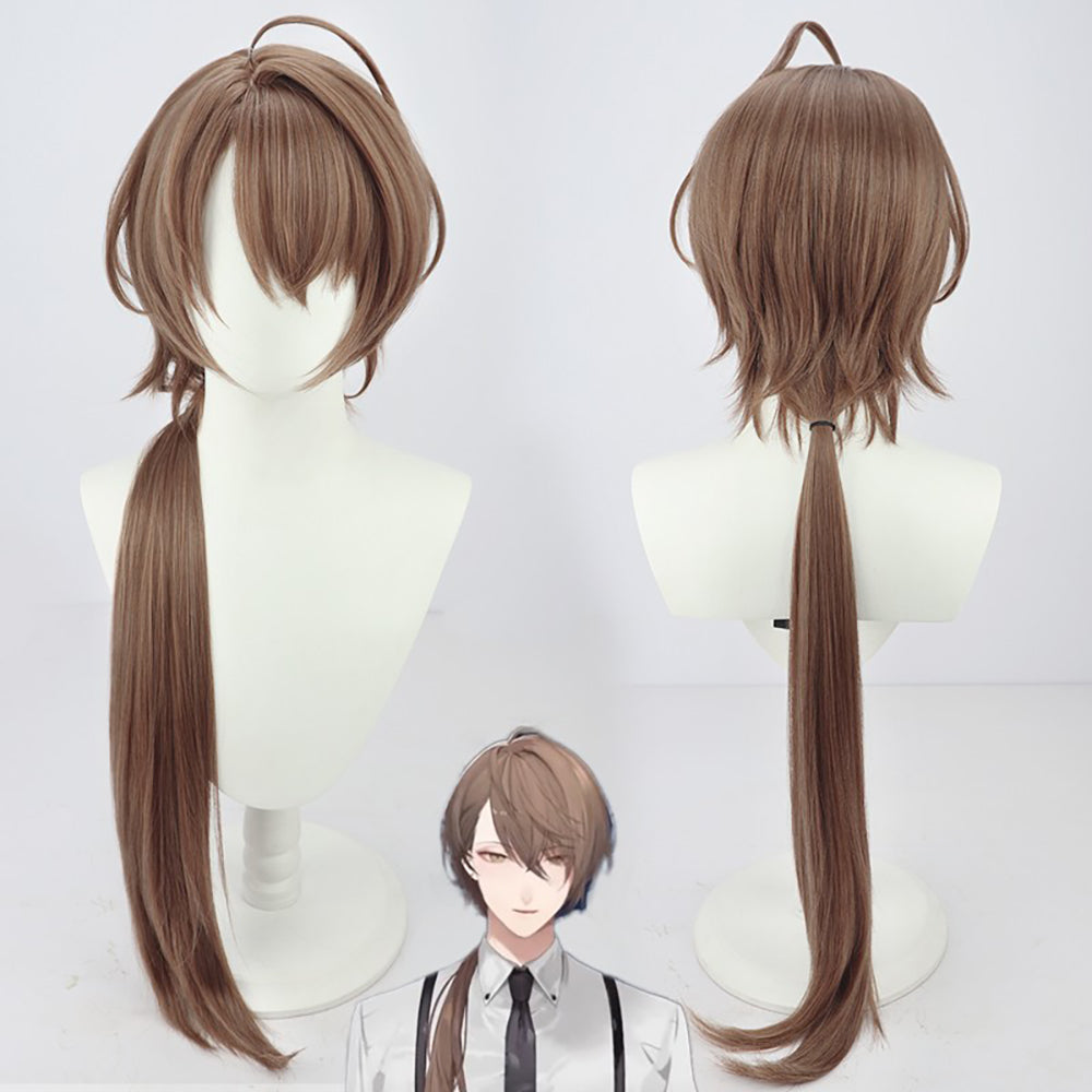 Virtual YouTuber NIJISANJI Kagami Hayato Brown Cosplay Wig