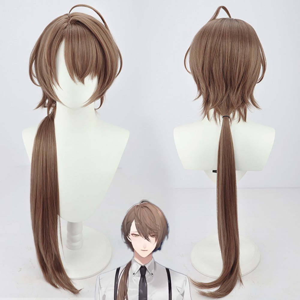 Virtual YouTuber NIJISANJI Kagami Hayato Brown Cosplay Wig