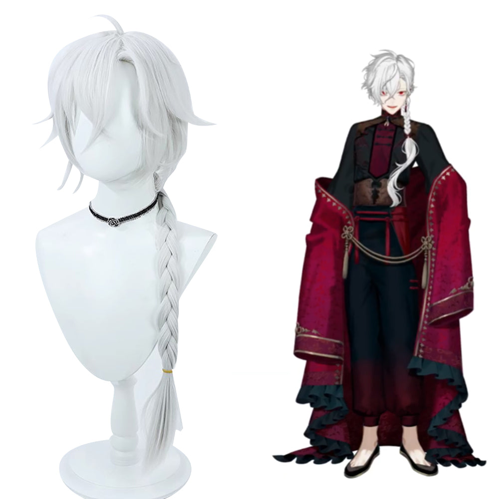 Virtual YouTuber NIJISANJI  Kuzuha Silver Long Hair Cosplay Wig