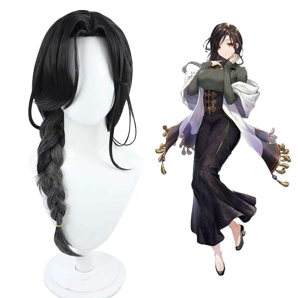 Virtual YouTuber NIJISANJI Shirayuki Tomoe Black Cosplay Wig