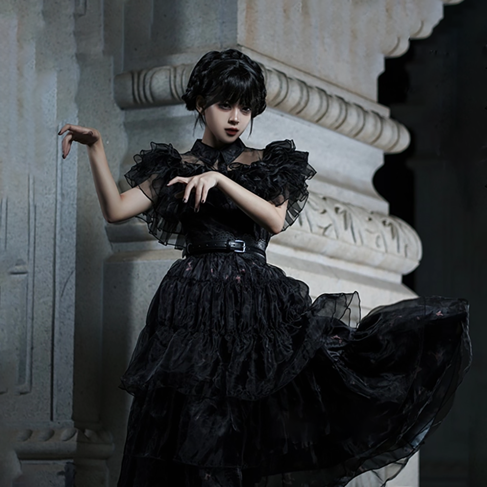 Wednesday The Addams Family Wednesday Ball Gown Dress Cosplay Costume