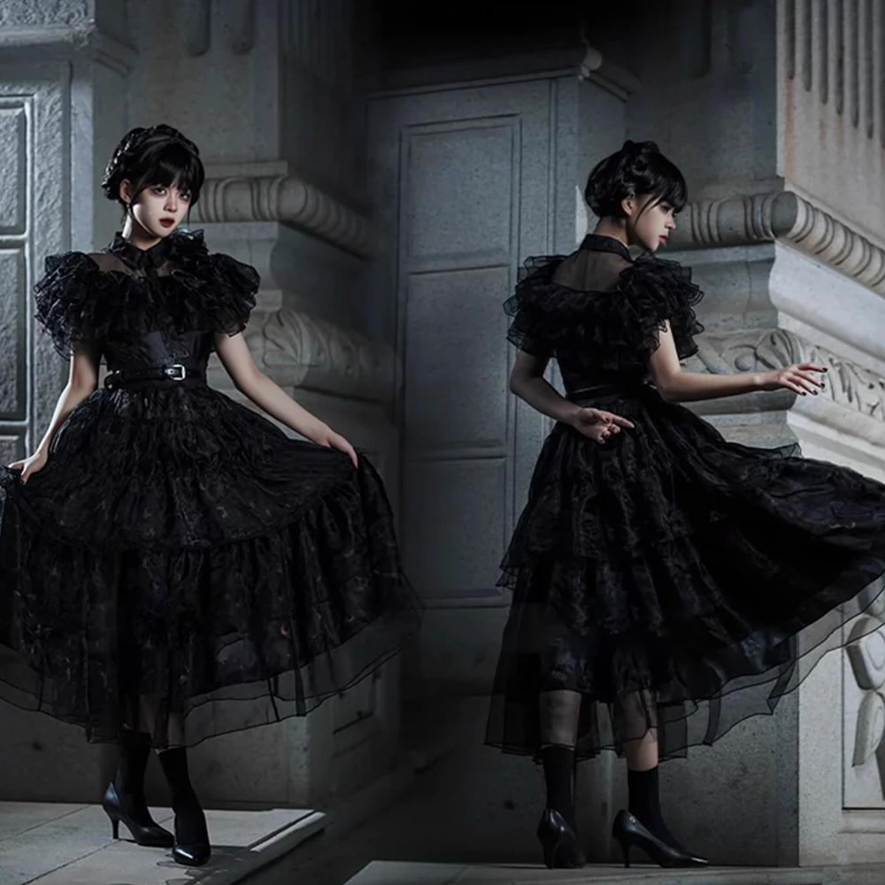 Wednesday The Addams Family Wednesday Ball Gown Dress Cosplay Costume