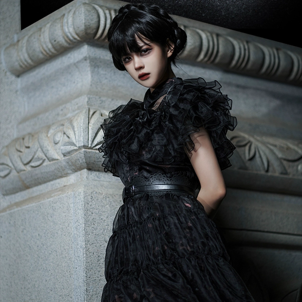 Wednesday The Addams Family Wednesday Ball Gown Dress Cosplay Costume