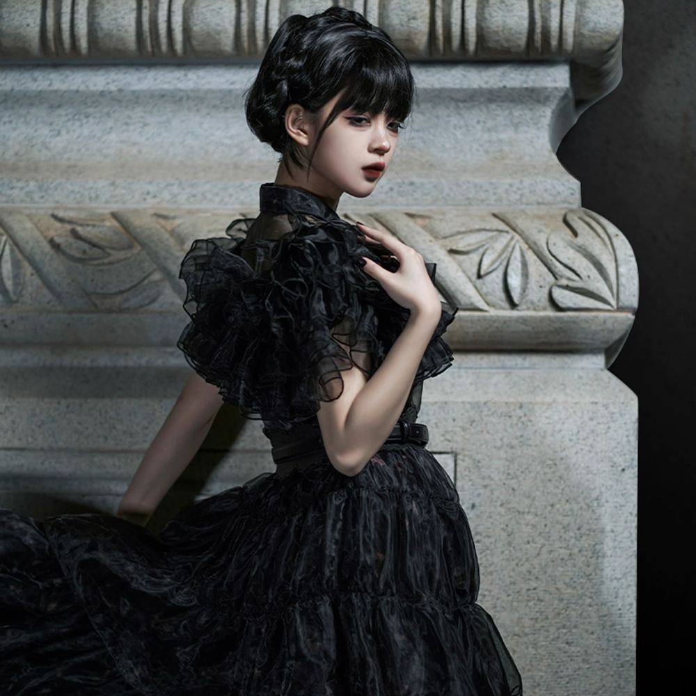 Wednesday The Addams Family Wednesday Ball Gown Dress Cosplay Costume