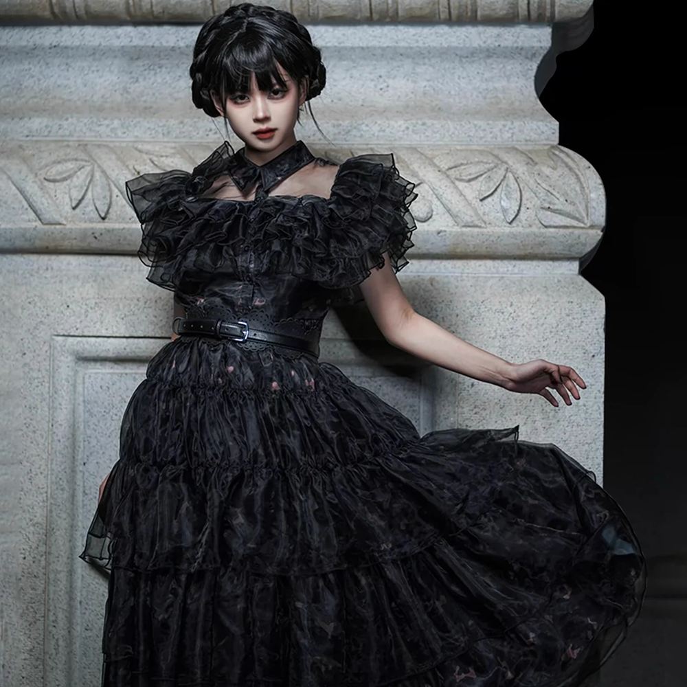 Wednesday The Addams Family Wednesday Ball Gown Dress Cosplay Costume