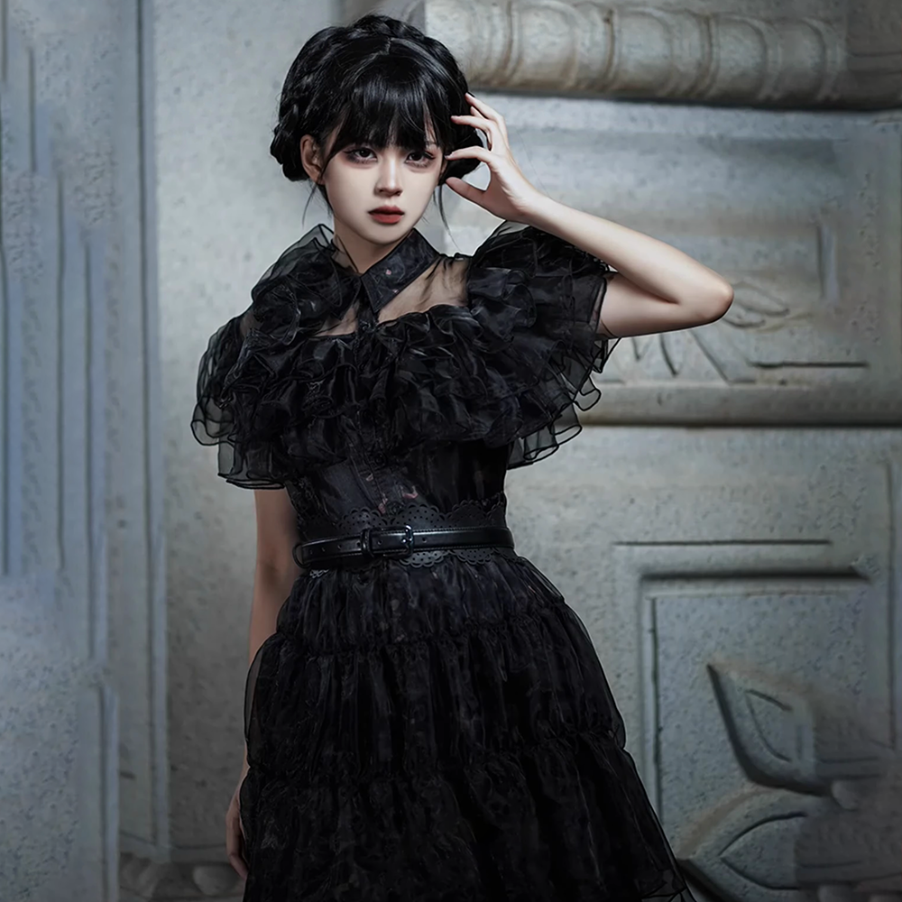 Wednesday The Addams Family Wednesday Ball Gown Dress Cosplay Costume