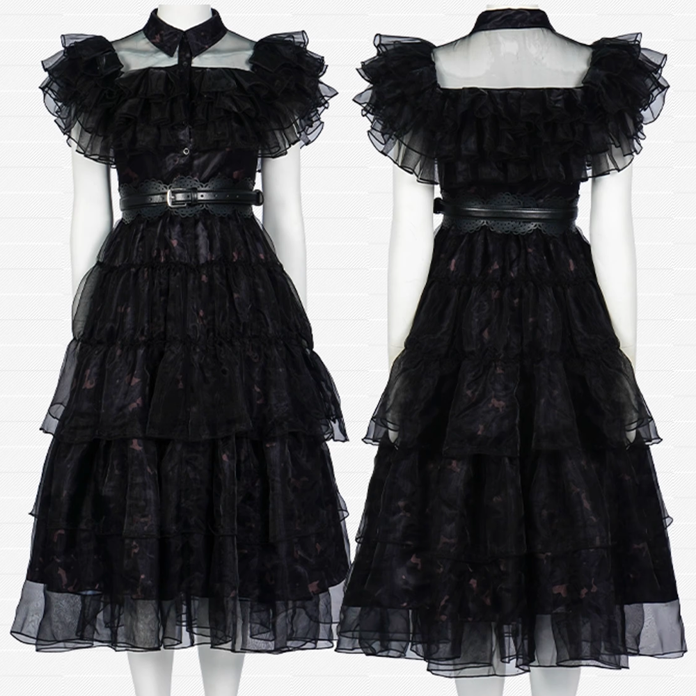 Wednesday The Addams Family Wednesday Ball Gown Dress Cosplay Costume