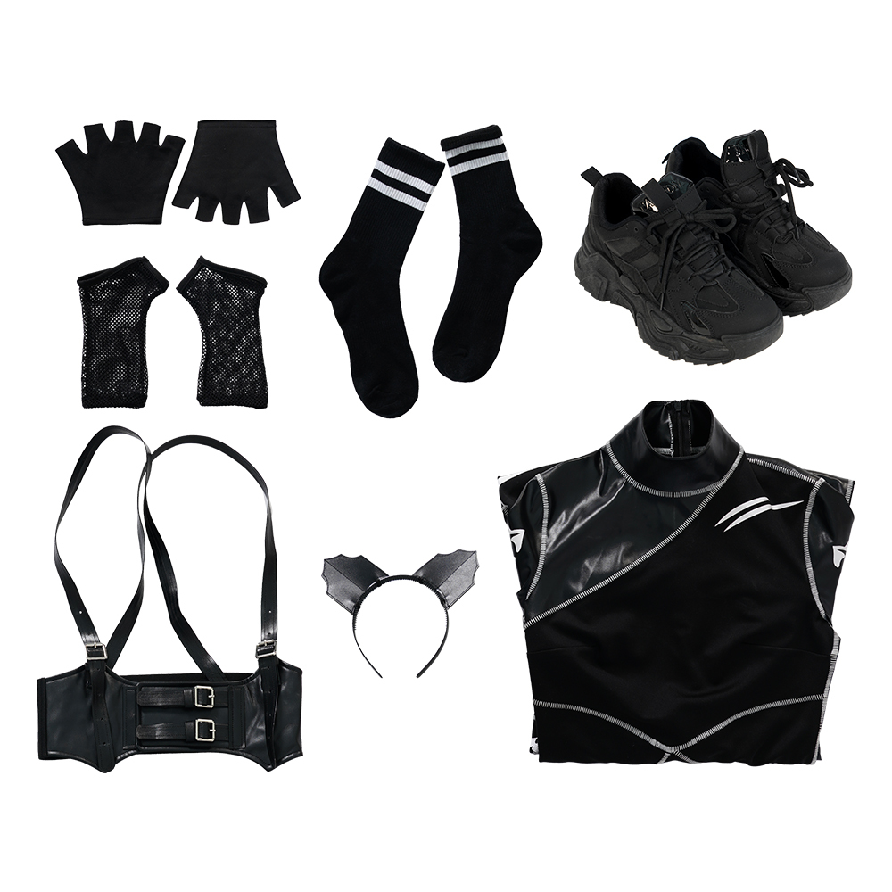 Wednesday The Addams Family Wednesday Cat Jumpsuit Cosplay Costume