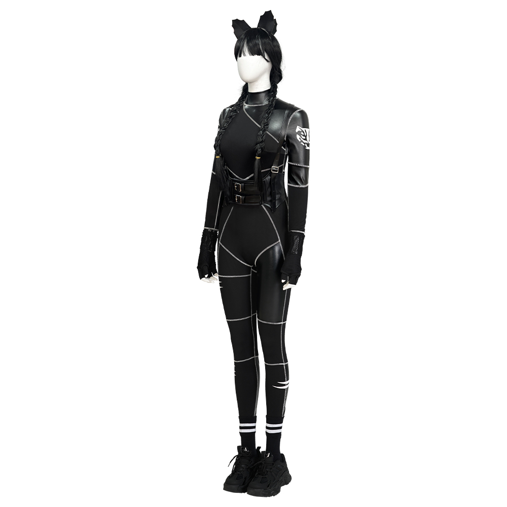 Wednesday The Addams Family Wednesday Cat Jumpsuit Cosplay Costume