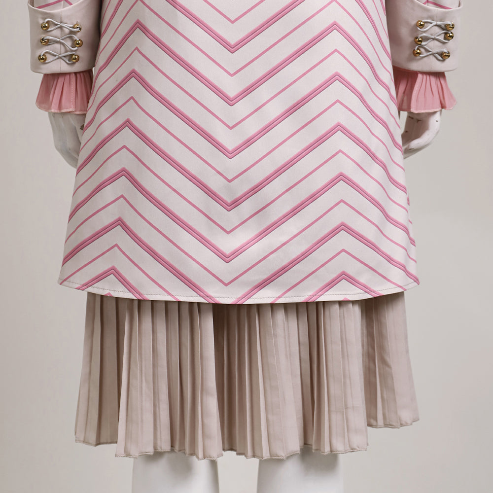 Wicked (2024) Glinda Arduenna Pinstripe Suit Cosplay Costume