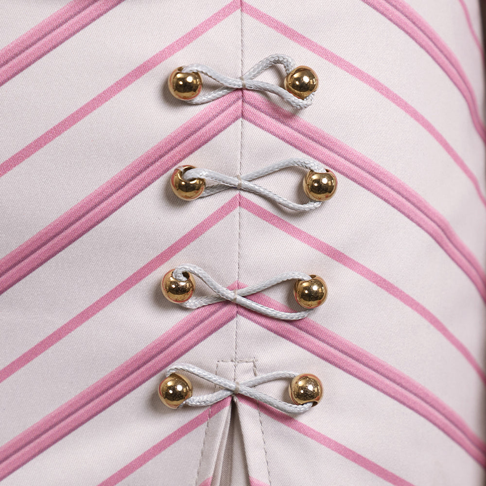 Wicked (2024) Glinda Arduenna Pinstripe Suit Cosplay Costume