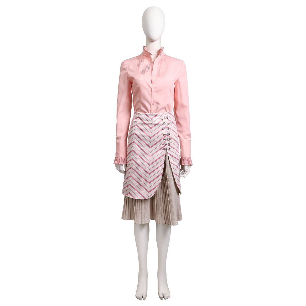 Wicked (2024) Glinda Arduenna Pinstripe Suit Cosplay Costume