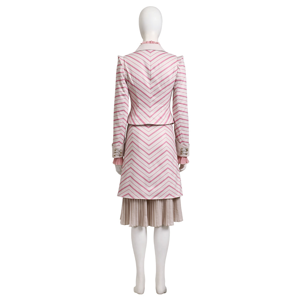 Wicked (2024) Glinda Arduenna Pinstripe Suit Cosplay Costume