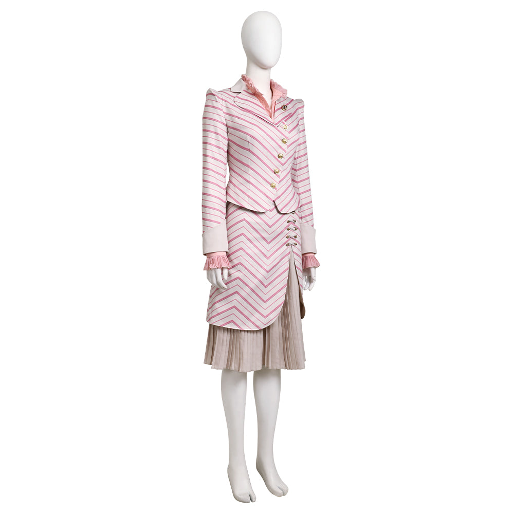 Wicked (2024) Glinda Arduenna Pinstripe Suit Cosplay Costume