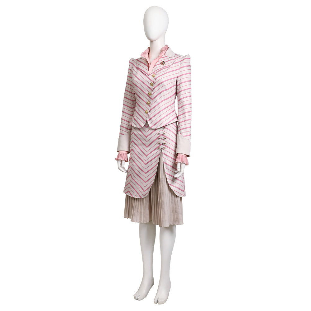 Wicked (2024) Glinda Arduenna Pinstripe Suit Cosplay Costume