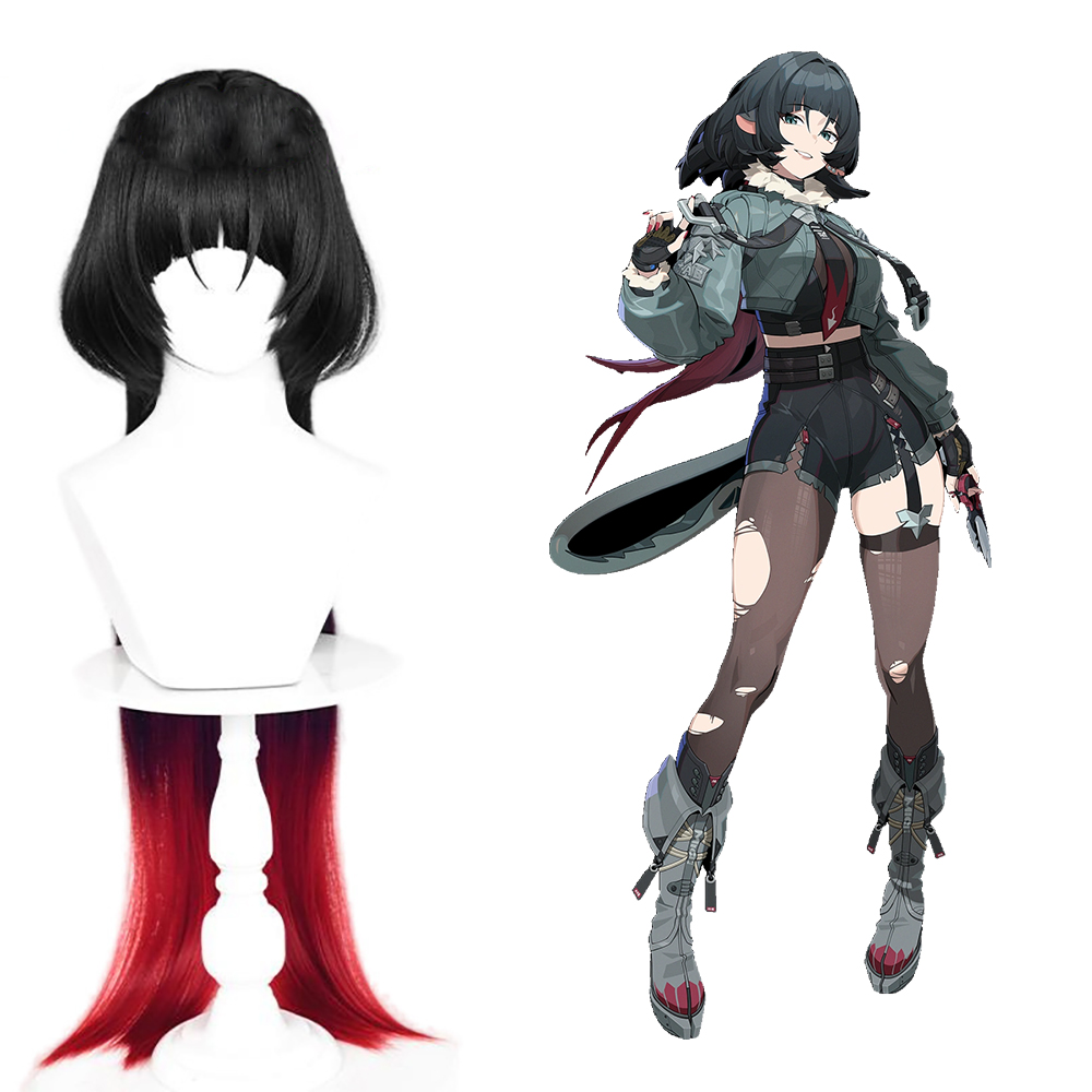 Zenless Zone Zero Jane Doe Black Cosplay Wig